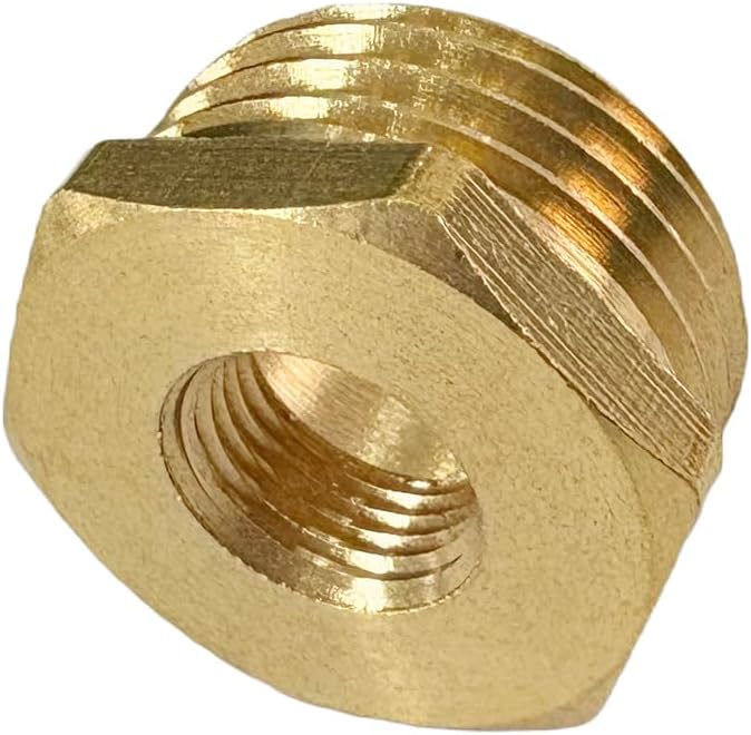 JENSWILL 1/2" NPT Male x 1/8" NPT Female Brass Reducer Hex Bushing Threaded Pipe Fitting Reducing Adapter Pack of 2 - Image 2